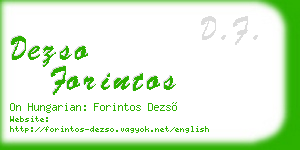 dezso forintos business card